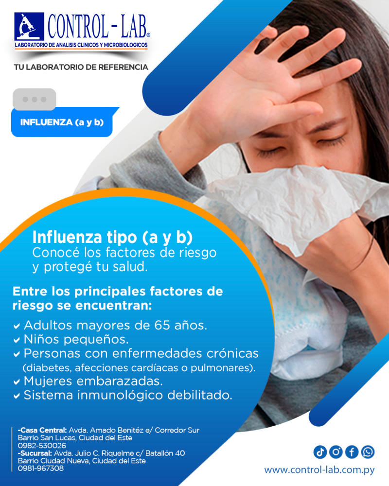 INFLUENZA A Y B: Conocé los factores de riesgto y protegé tu salud.